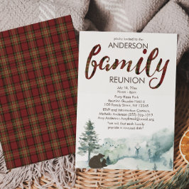 Invitación Reunión de la familia Rustic Country Woodland Anim