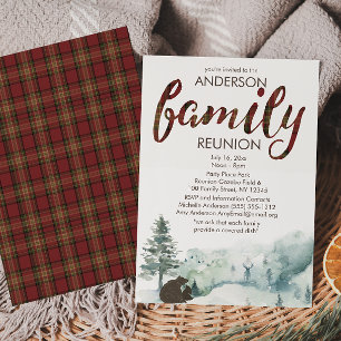 Invitación Reunión de la familia Rustic Country Woodland Anim