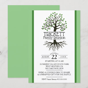 Invitación Reunión de la familia Sage Green Family Tree