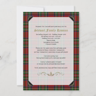 Invitación Reunión de la familia Scottish Royal Stuart Tartan