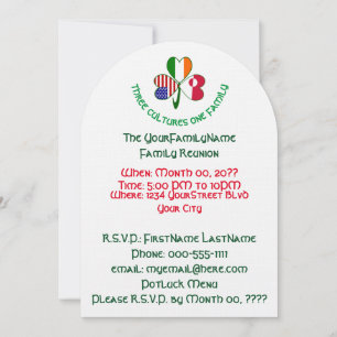 Invitación Reunión de la familia Shamrock de Irlanda de Green