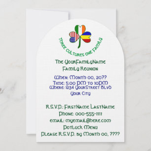 Invitación Reunión de la familia Shamrock de los Estados Unid