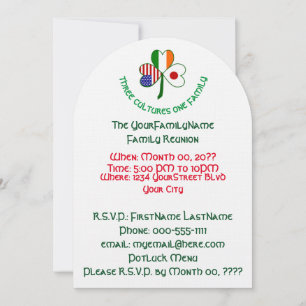 Invitación Reunión de la familia Shamrock de los Estados Unid