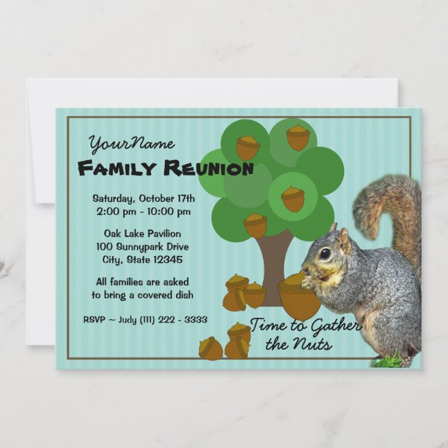 Invitación Reunión de la familia Squirrel (Anverso)