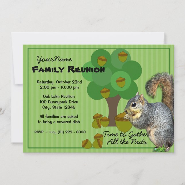Invitación Reunión de la familia Squirrel (Anverso)