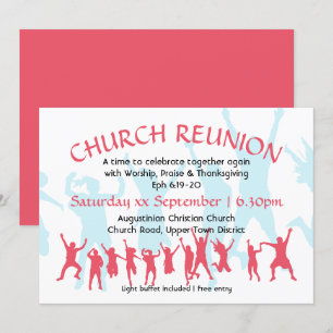 Invitación REUNIÓN DE LA IGLESIA Rosa intenso moderno persona