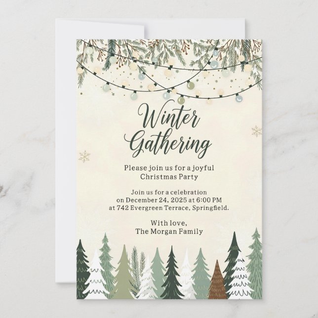 Invitación Reunión de Navidad en Invierno (Anverso)