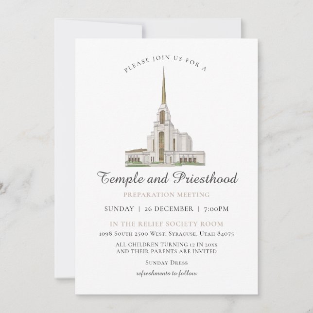 Invitación Reunión de preparación para el sacerdocio del temp (Anverso)