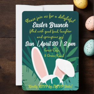 Invitación Reunión de primavera Bunny Ears 