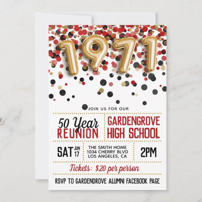 Invitación Reunión del Colegio Superior de 1971 (Anverso)