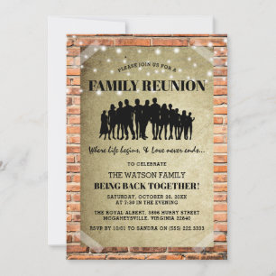 Invitación Reunión Divertida de Familia Urbana Rústica   Junt