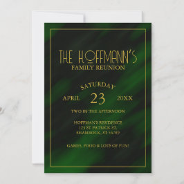 Invitación Reunión elegante de la familia de marcos de oro ve