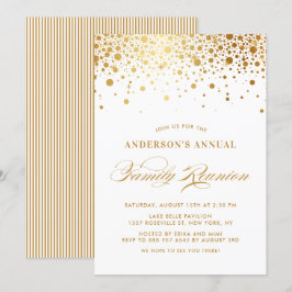 Invitación Reunión elegante de la familia de Relieves metaliz