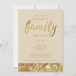 Invitación Reunión elegante de la familia Gold