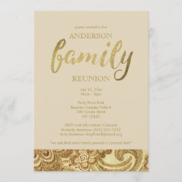 Invitación Reunión elegante de la familia Gold