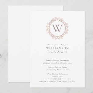 Invitación Reunión elegante de la familia Monograma