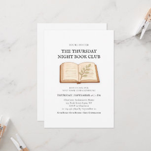 Invitación Reunión Elegante del Club de Lectura Acuarela