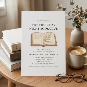 Invitación Reunión Elegante del Club de Lectura Acuarela