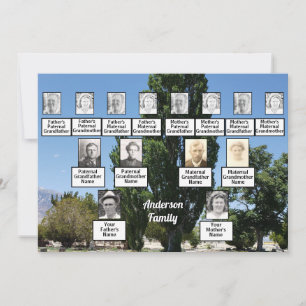 Invitación Reunión familiar 3 Generación foto de fila de árbo