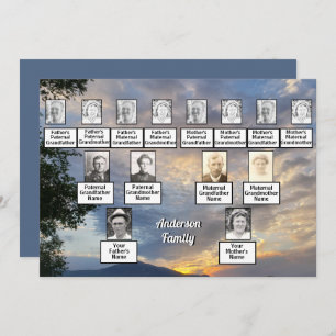 Invitación Reunión familiar 3 Generación Golden Sunset