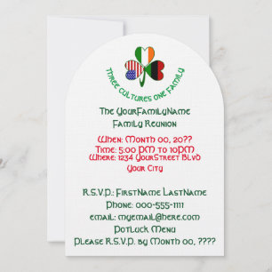 Invitación Reunión Familiar Africana Irlandesa Americana del 