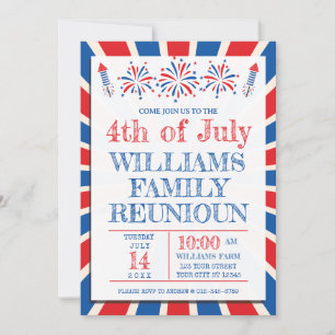 Invitación Reunión Familiar Americana del 4 de Julio de Indep