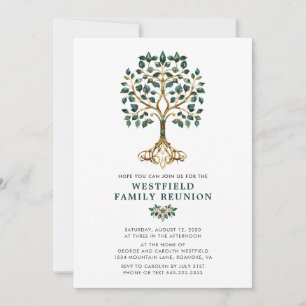 Invitación Reunión Familiar Árbol Esmeralda de la Vida