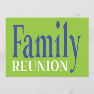 Invitación Reunión familiar audaz verde azul moderno