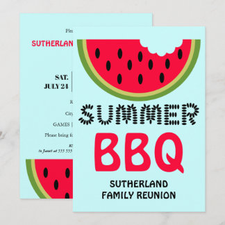 Invitación Reunión Familiar Barbacoa Sandía y Semillas