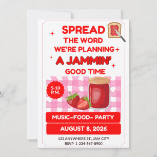 INVITACIÓN REUNIÓN FAMILIAR BBQ MERMELADA ROJA EN DULCES RECU