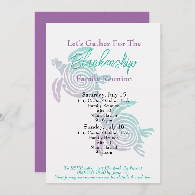 Invitación Reunión familiar: Concurso de arte tribal de dos d (Anverso / Reverso)