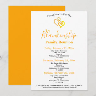 Invitación Reunión familiar de 3 días con corazones vinculado