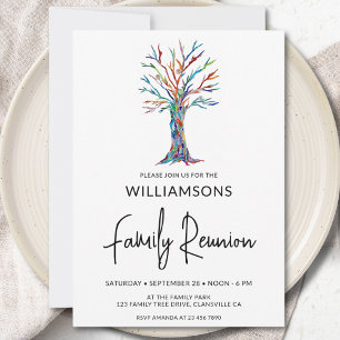 Invitación Reunión familiar de árbol de familia moderna