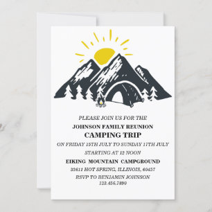 Invitación Reunión Familiar de Camping en Tienda de Montaña e
