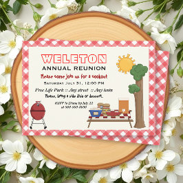 Invitación Reunión familiar de cocina de barbacoa, frontera d