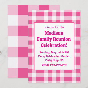 Invitación Reunión Familiar de Cuadro de Búfalo Rosa Blanco