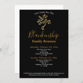 Invitación Reunión familiar de dos días de color blanco negro