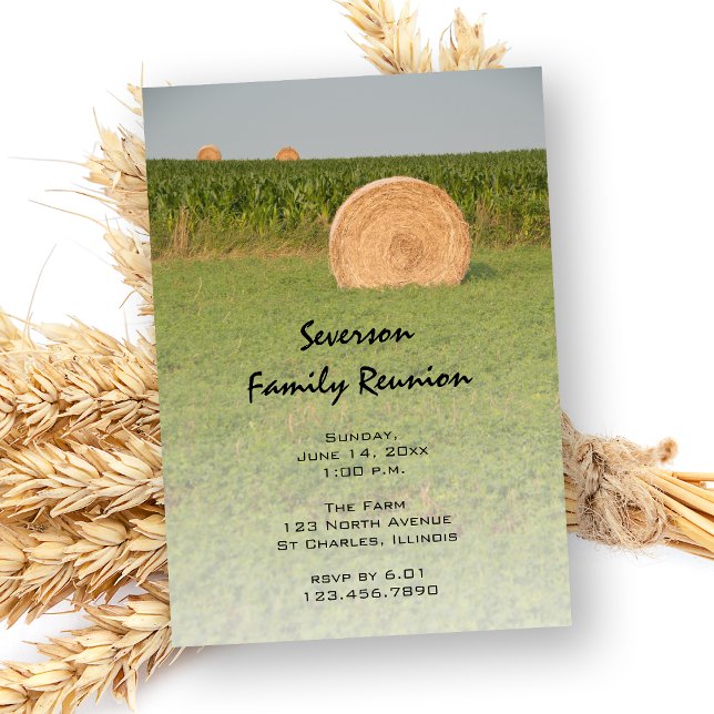 Invitación Reunión familiar de la granja Hay Bales en el país (Subido por el creador)