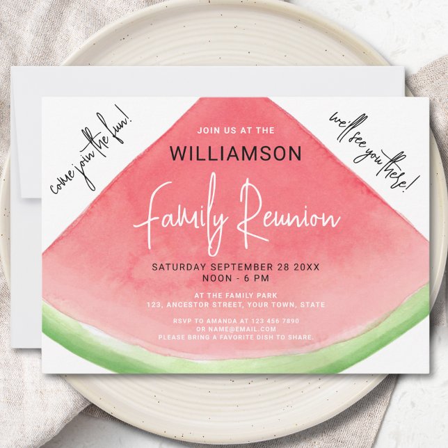 Invitación Reunión familiar de la sandía de verano (Subido por el creador)