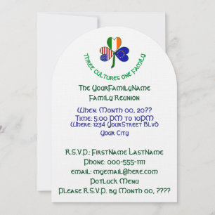 Invitación Reunión Familiar de la Unión Europea Irlandesa USA