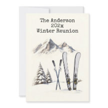 Reunión Familiar de Montaña de Nieve de Esquí con 