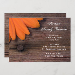 Invitación Reunión familiar de Naranja ruso Daisy Barn Fiesta