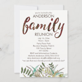 Invitación Reunión familiar de pastos y hojas rusas