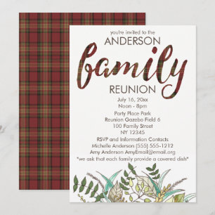 Invitación Reunión familiar de pastos y hojas rusas