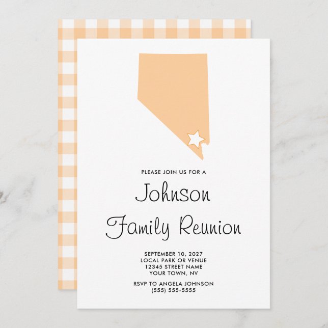 Invitación Reunión familiar de Peach Nevada (Anverso / Reverso)