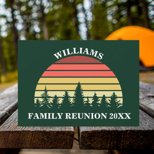 Invitación Reunión Familiar de Primavera Atardecer en el Bosq