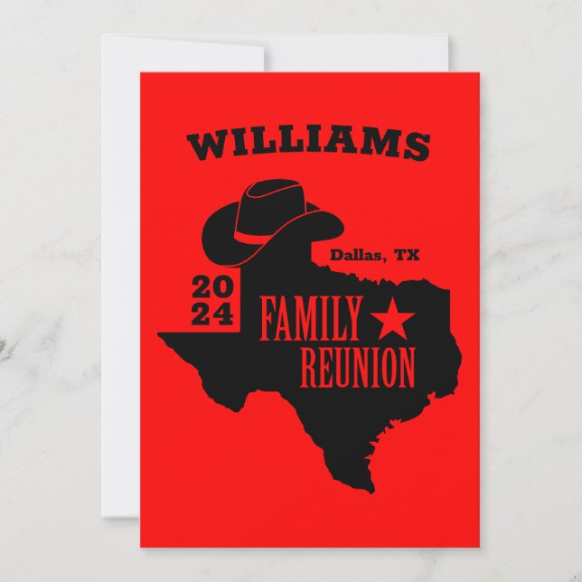 Invitación Reunión familiar de Texas (Anverso)