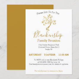 Invitación Reunión familiar de un día de duración del oro bla
