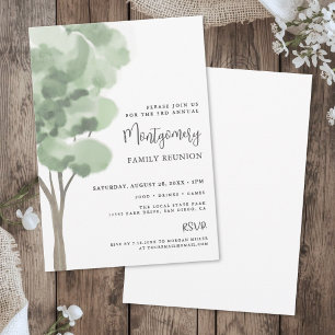 Invitación Reunión familiar del árbol de acuarela