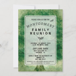 Invitación Reunión Familiar del Roble con Acuarela Vintage